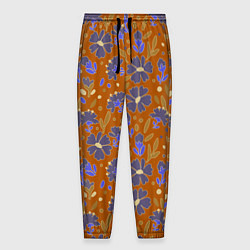 Мужские брюки Цветы в поле коричневый цвет