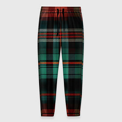 Мужские брюки Красно-зелёная шотландская клетка