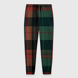 Мужские брюки Зелёно-красная шотландская клетка