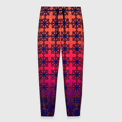 Мужские брюки Паттерн стилизованные цветы оранж-фиолетовый