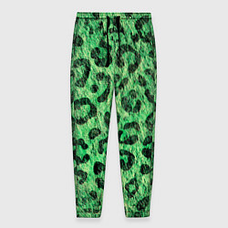 Брюки на резинке мужские Зелёный леопард паттерн, цвет: 3D-принт