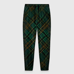 Мужские брюки Тёмно-зелёная диагональная клетка в шотландском ст