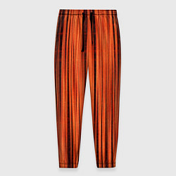 Брюки на резинке мужские Абстрактные полосы красно-оранжевый, цвет: 3D-принт