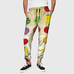 Брюки на резинке мужские Фрукты паттерн - suika game, цвет: 3D-принт — фото 2