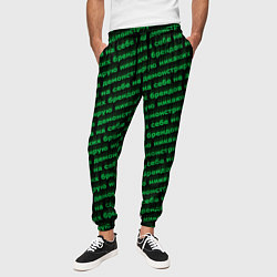 Брюки на резинке мужские Никаких брендов зелёный, цвет: 3D-принт — фото 2