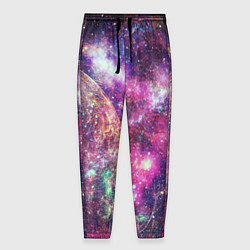 Мужские брюки Пурпурные космические туманности со звездами