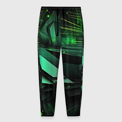 Брюки на резинке мужские Мир абстрактной зелени, цвет: 3D-принт
