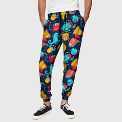 Брюки на резинке мужские Мультяшные цветные монстрики, цвет: 3D-принт — фото 2