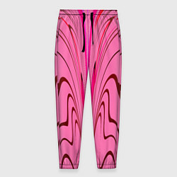 Мужские брюки Плавные линии на розовом фоне