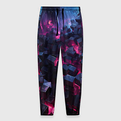 Мужские брюки Фиолетовые кубы в фиолетовом дыме