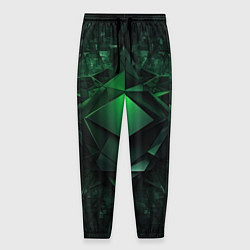 Мужские брюки Зеленая и черная абстракция геометрическая