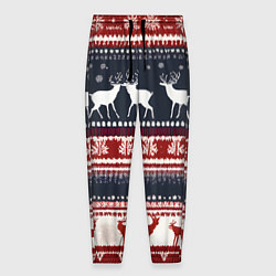 Мужские брюки Олени белые и красные свитер новогодний