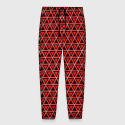 Брюки на резинке мужские Красные и чёрные треугольники, цвет: 3D-принт