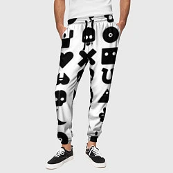 Брюки на резинке мужские Love death robots pattern white, цвет: 3D-принт — фото 2