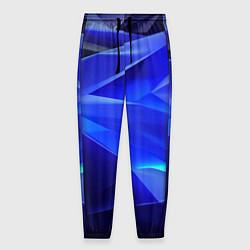 Брюки на резинке мужские Black and blue abstract background sport style, цвет: 3D-принт