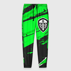 Брюки на резинке мужские Leeds United sport green, цвет: 3D-принт