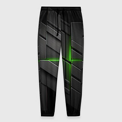 Мужские брюки Футуристическая абстракция с зеленым неоновым свет