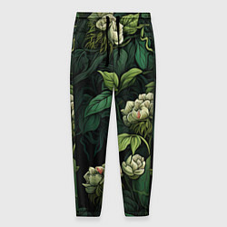 Мужские брюки Черепа в поле цветов