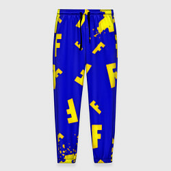Брюки на резинке мужские Fortnite краски неон, цвет: 3D-принт