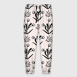 Брюки на резинке мужские Веточка цветочная, цвет: 3D-принт