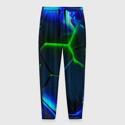 Брюки на резинке мужские Зеленые яркие неоновые плиты, цвет: 3D-принт