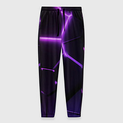 Мужские брюки Темные фиолетовые неоновые плиты в разломе