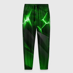 Мужские брюки Яркая зеленая объемная абстракция