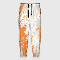 Мужские брюки Оранжевая краска на белом