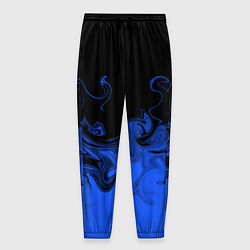 Брюки на резинке мужские Абстрактный синий огонь, цвет: 3D-принт