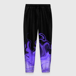 Брюки на резинке мужские Абстрактный фиолетовый огонь, цвет: 3D-принт
