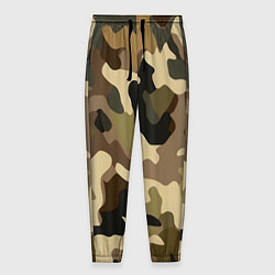 Брюки на резинке мужские Милитари камуфляж, цвет: 3D-принт