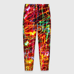 Брюки на резинке мужские Неоновый хаос, цвет: 3D-принт