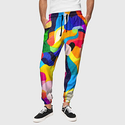 Брюки на резинке мужские Лоскутная абстракция, цвет: 3D-принт — фото 2