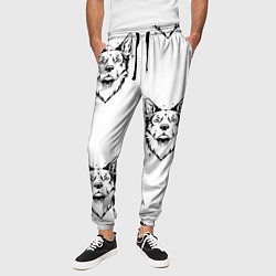 Брюки на резинке мужские Голова собаки, цвет: 3D-принт — фото 2