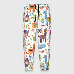 Брюки на резинке мужские Ламы паттерн, цвет: 3D-принт