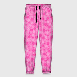 Брюки на резинке мужские Малиново розовые пузыри и горохи, цвет: 3D-принт
