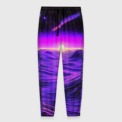 Брюки на резинке мужские Космический пейзаж и комета, цвет: 3D-принт