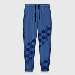Брюки на резинке мужские Синий текстурный с полосой, цвет: 3D-принт