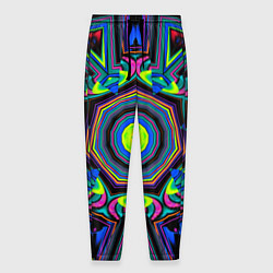 Брюки на резинке мужские Оптический узор неоновые краски, цвет: 3D-принт