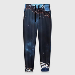 Брюки на резинке мужские Объемная дыра в стене текстура, цвет: 3D-принт