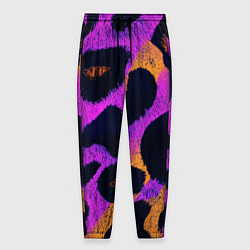 Брюки на резинке мужские Неоновый леопардовый узор, цвет: 3D-принт