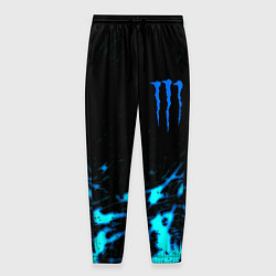 Брюки на резинке мужские Monster energy голубые краски, цвет: 3D-принт