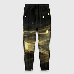 Брюки на резинке мужские Золотистый свет на черной текстуре, цвет: 3D-принт