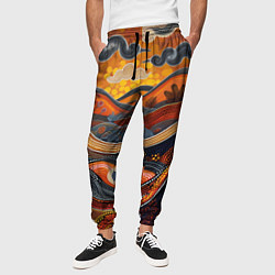 Брюки на резинке мужские Горы и холмы в виде узоров, цвет: 3D-принт — фото 2