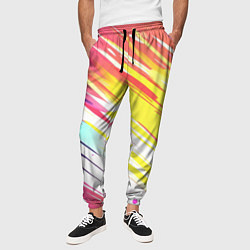 Брюки на резинке мужские Брызги краски на белом фоне, цвет: 3D-принт — фото 2