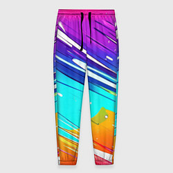 Брюки на резинке мужские Радужные брызги краски текстура, цвет: 3D-принт