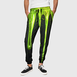 Брюки на резинке мужские Слизь зеленая текстура, цвет: 3D-принт — фото 2