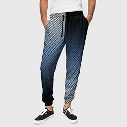 Брюки на резинке мужские Чёрно-синий текстурированный градиент пополам, цвет: 3D-принт — фото 2