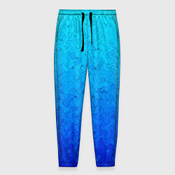 Брюки на резинке мужские Голубой в синеву с узором, цвет: 3D-принт
