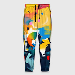 Брюки на резинке мужские Абстракция в деталях, цвет: 3D-принт
